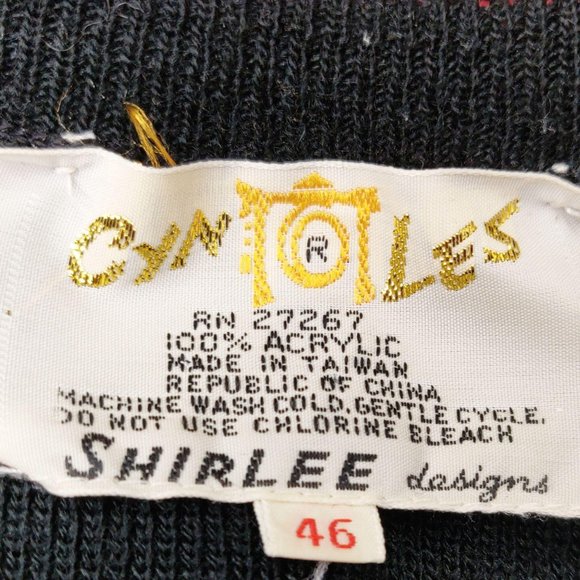 Vintage 1960s Duck Sweater Thin Knit Ducks w Ribbo - Picture 8 of 16